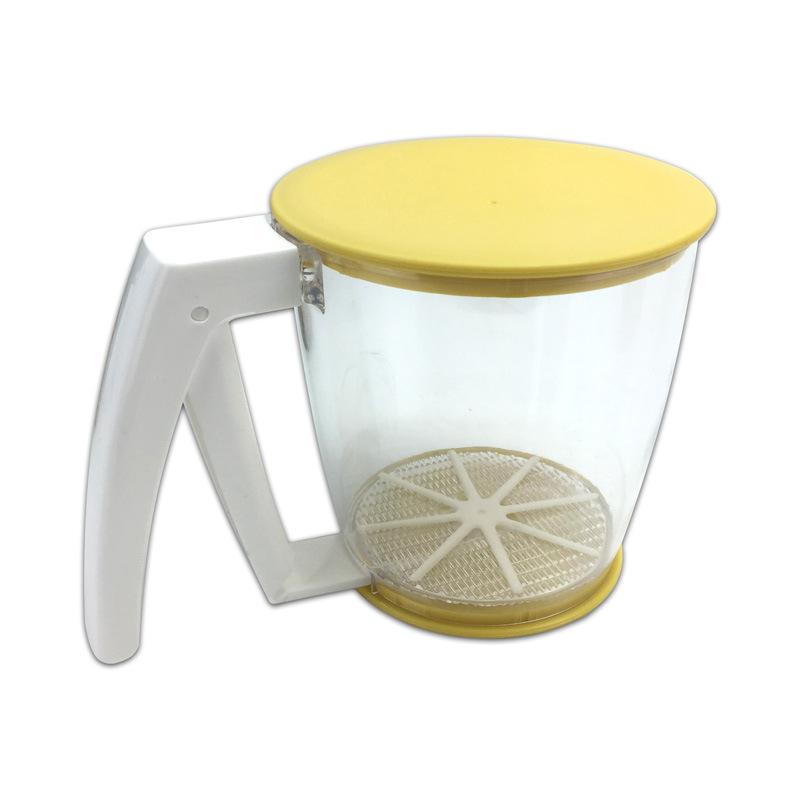 Hand held Cup Flour Sifter Strainer Powder Mesh Sieve Baking Supplies Tools with Lid NO.STG002