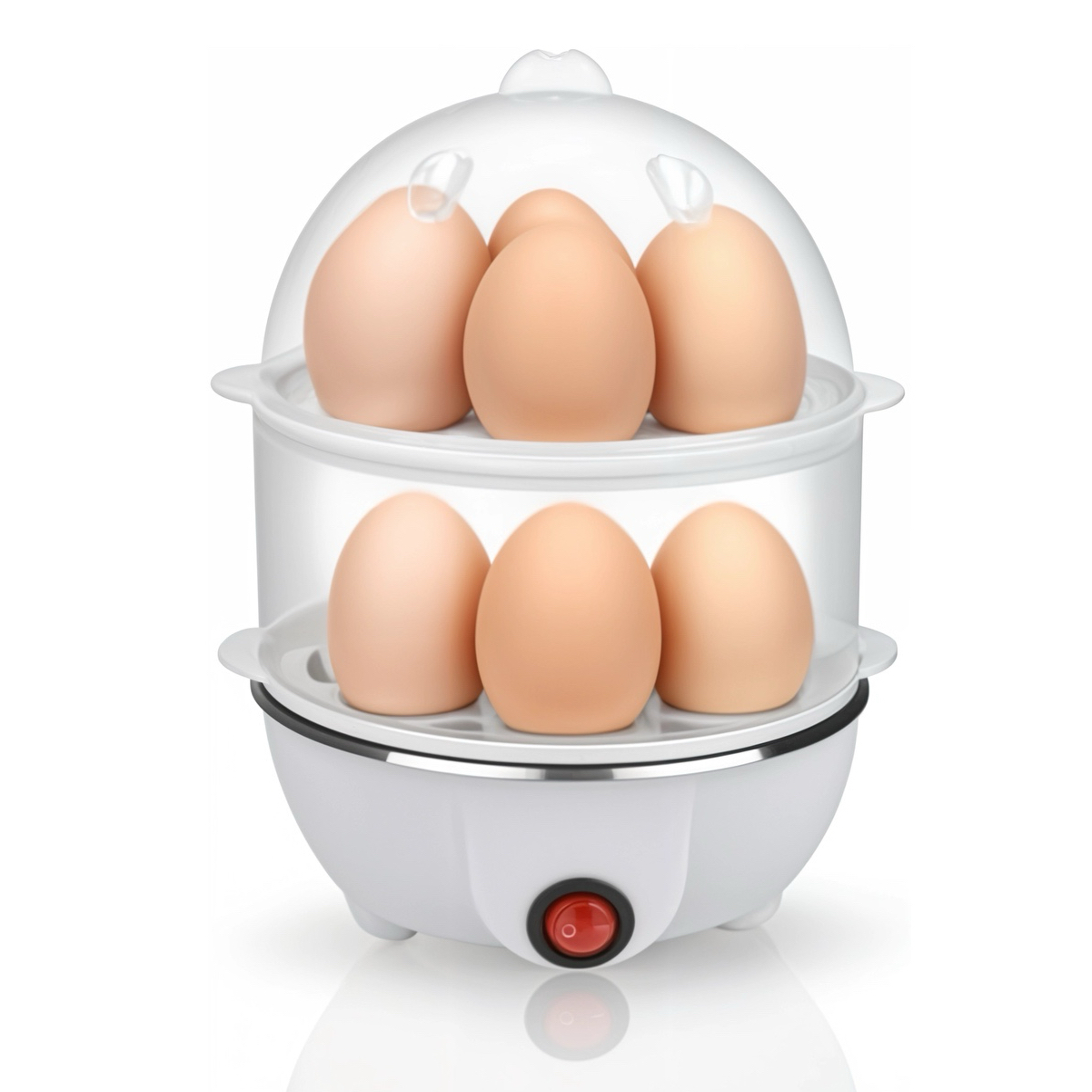 Electric Egg Cooker Boiler Maker Soft,  14 Egg Capacity Two Layer Egg Maker NO.KSA001