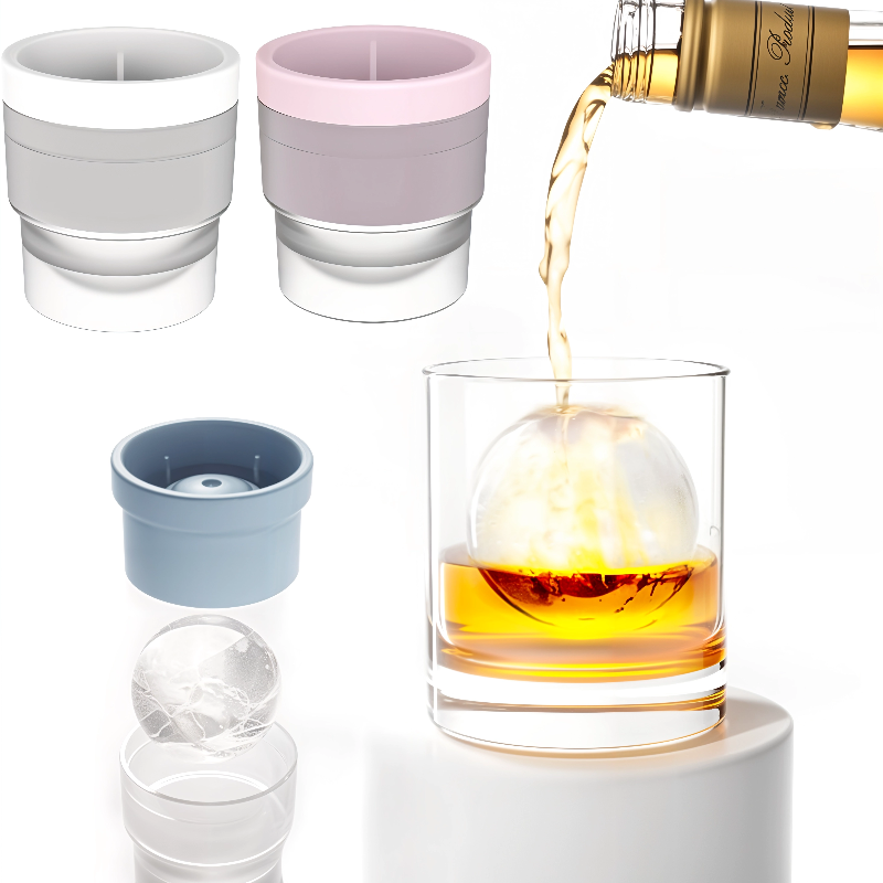 Ice Ball Maker Mold, Large Whiskey Ice Cubes Mold Round Ice Cube Mold, NO.STG005