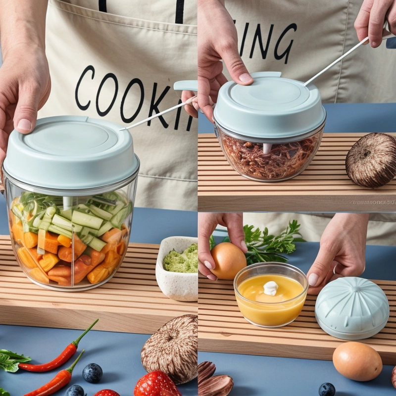 Garlic Chopper Mini Manual Hand Food Chopper NO.FVT015