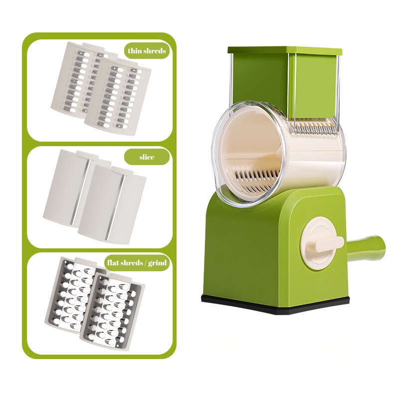 Cheese Grater Cheese Shredder with 3 Interchangeable Blades，NO.FVT008