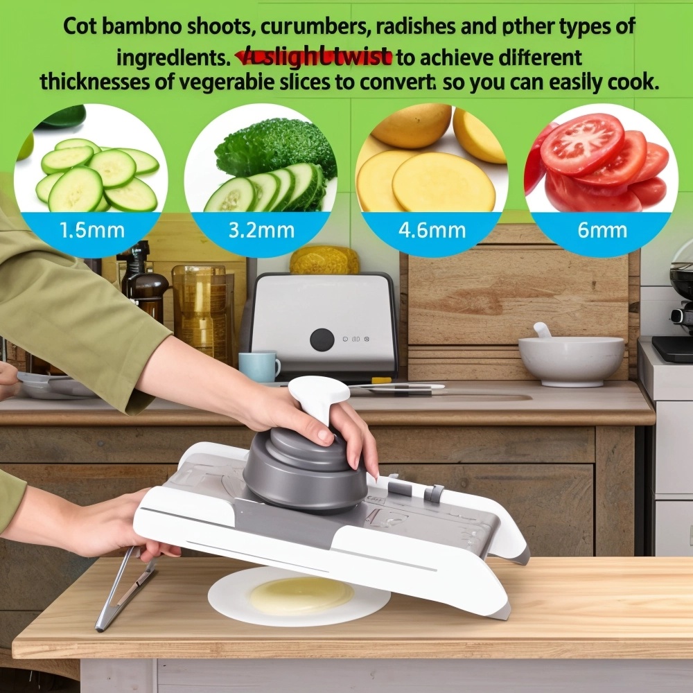 Vegetable cutter with adjustable thickness NO.FVT024
