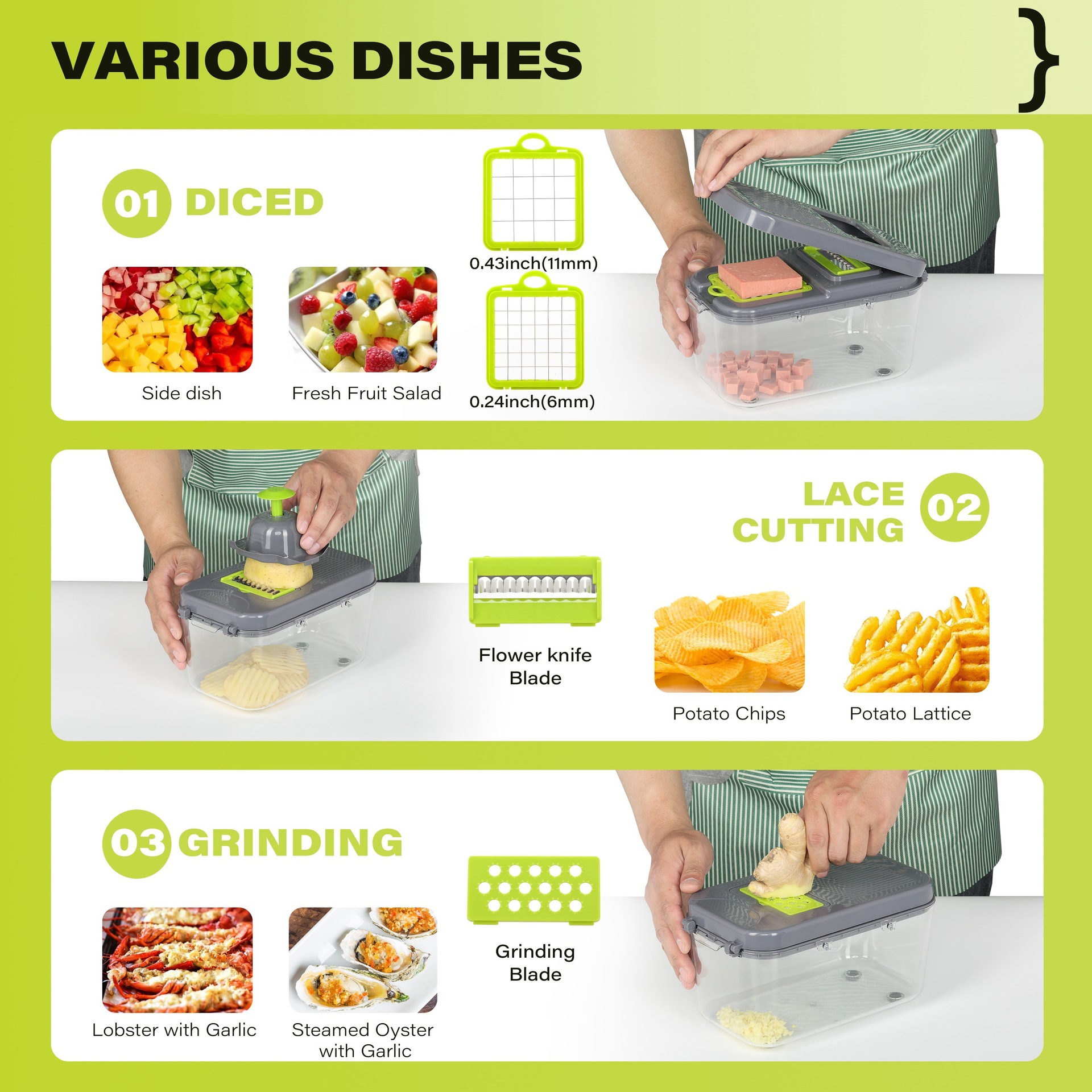 Vegetable Chopper 13pcs blades NO.FVT006