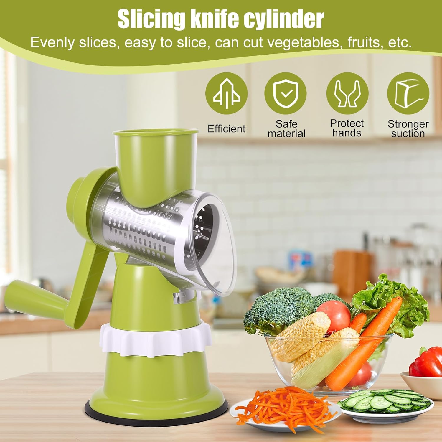Hand Crank Vegetable Cutter 3 in 1 NO.FVT039