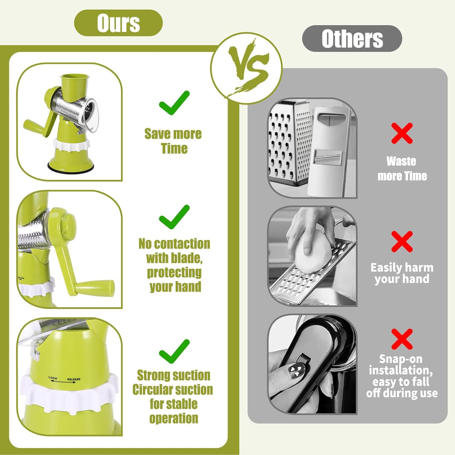 Hand Crank Vegetable Cutter 3 in 1 NO.FVT039