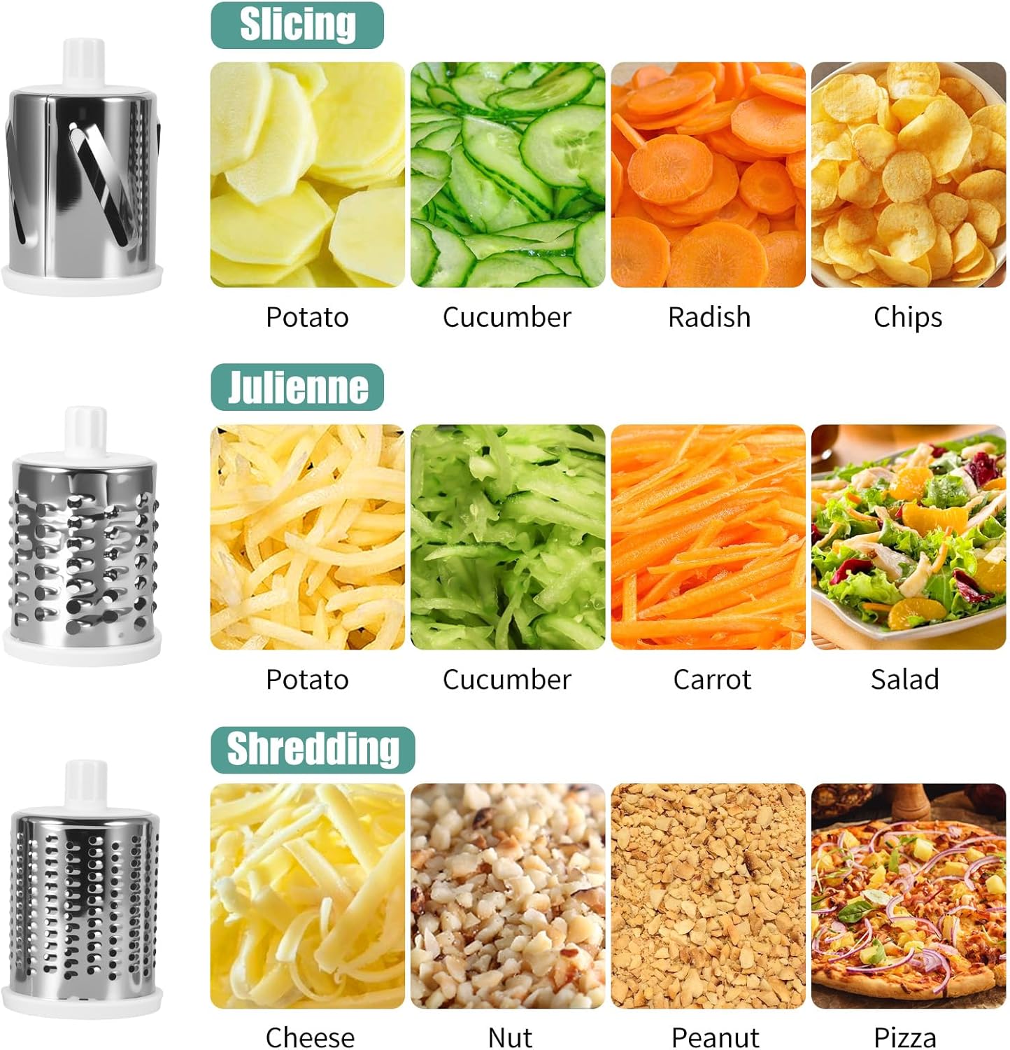 Hand Crank Vegetable Cutter 3 in 1 NO.FVT039