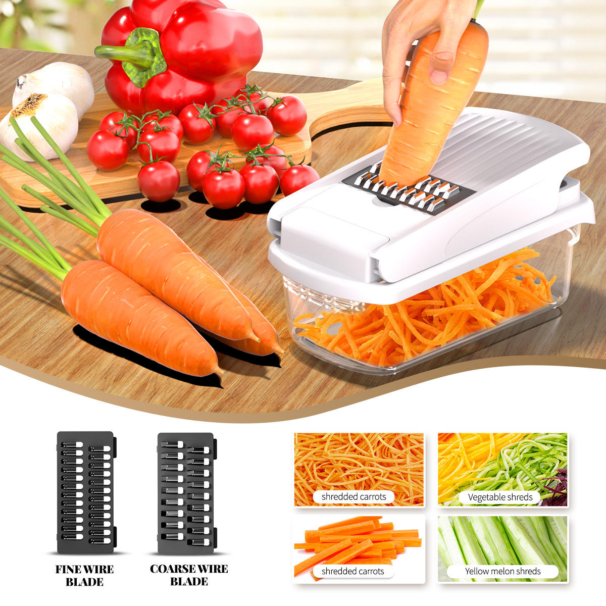 Vegetable Chopper 7pcs blades NO.FVT060