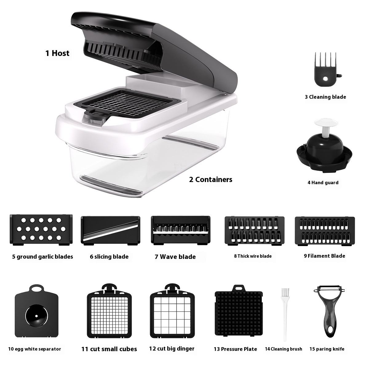 Vegetable Chopper 7pcs blades NO.FVT060