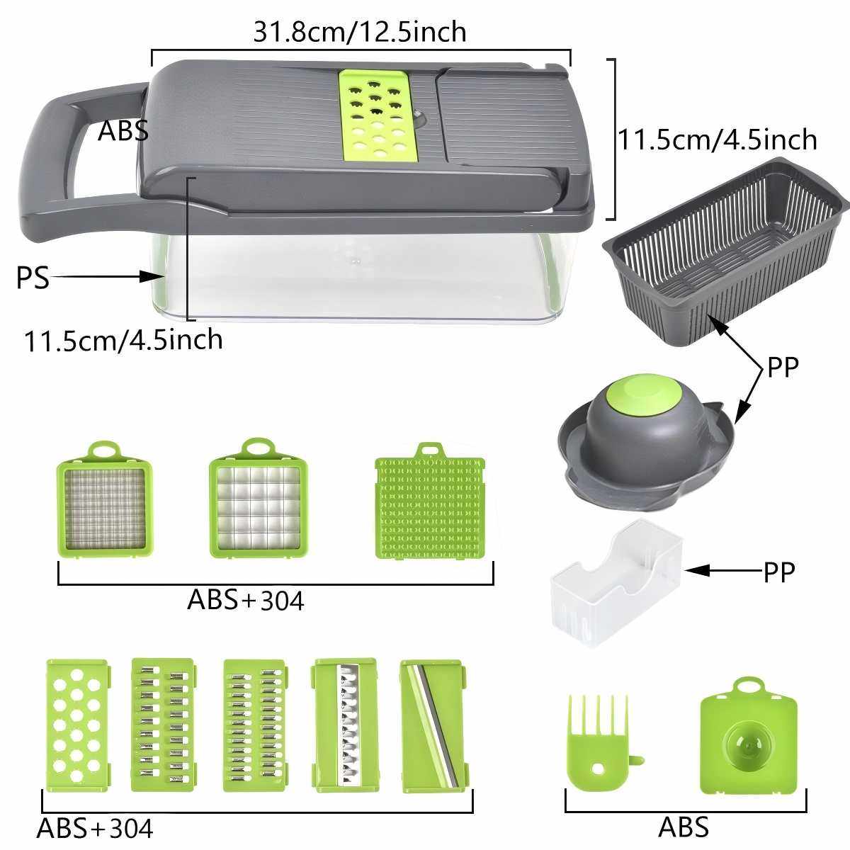 Vegetable Chopper 7pcs blades NO.FVT041
