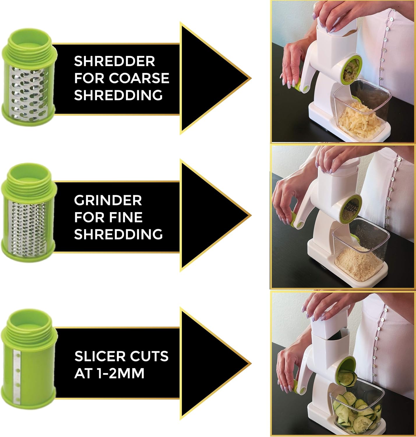 Hand Rock Vegetable Cutter 3pcs blades NO.FVT051