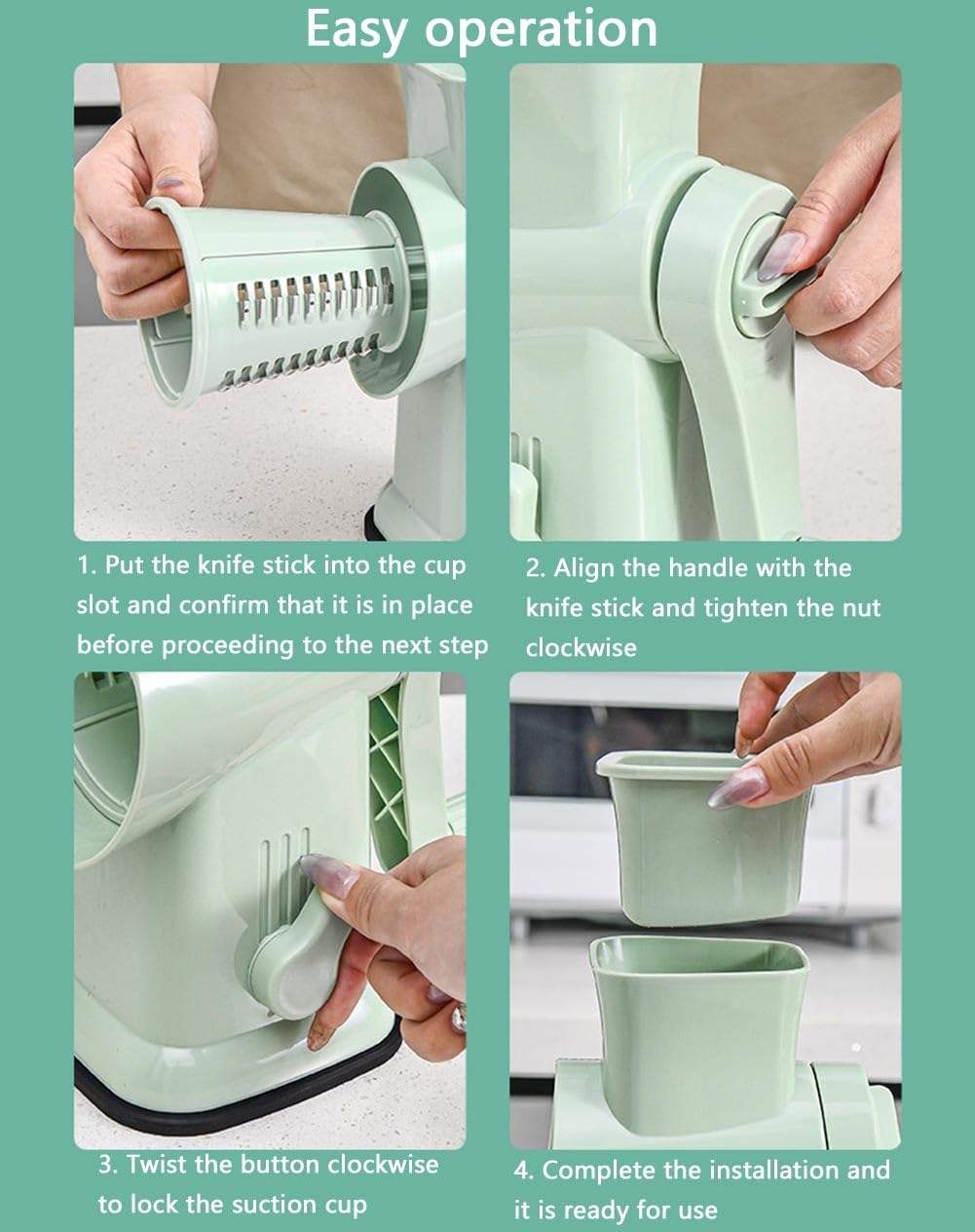 Hand Crank Vegetable Cutter 6pcs blades NO.FVT043